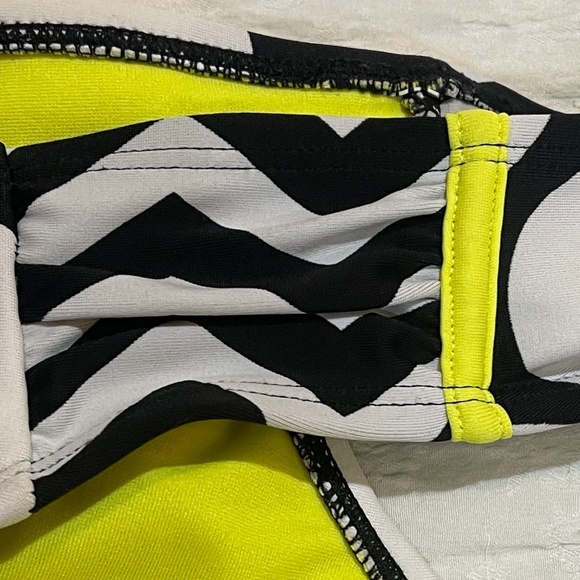 Justice Girls Swimsuit Tankini Size 16 Yellow Black Polka Dot - Picture 5 of 14